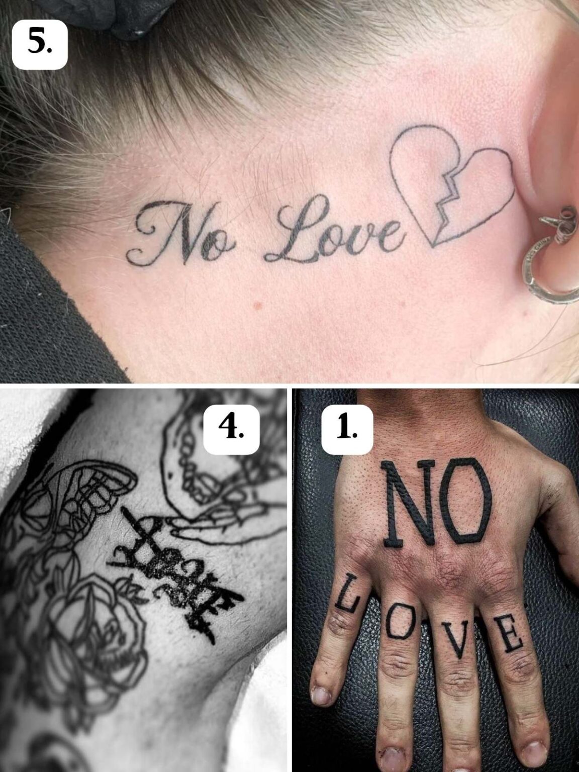 10 Best No Love Tattoos Design Ideas Tattoo Pro