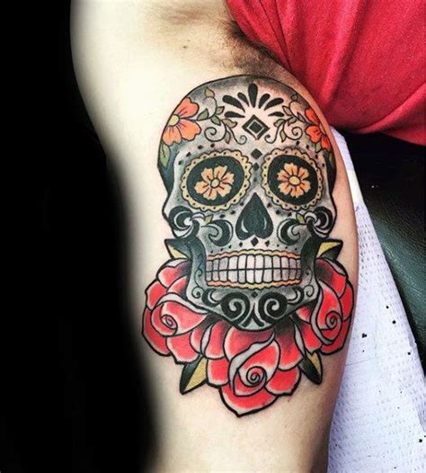 100 Sugar Skull Tattoo Designs For Men Cool Calavera Ink Ideas