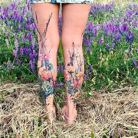 100 Tattoo Flower Tattoo Leg Tattoos Flower Leg Tattoos Flower