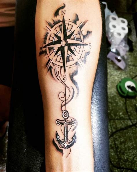 14 Best Vintage Compass And Anchor Tattoo Images On Pinterest Anchor