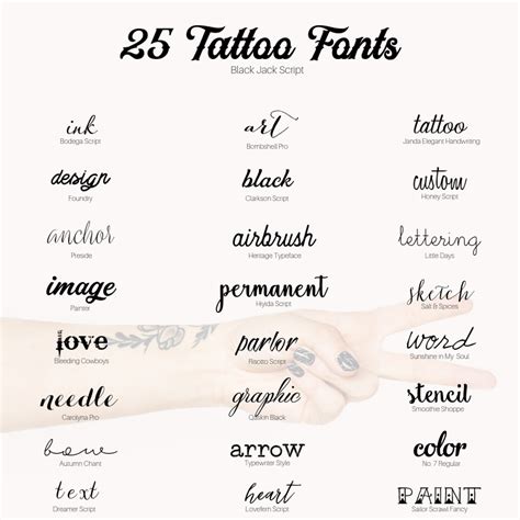 20 Tattoo Fonts Top Collections