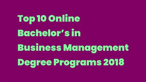 2018 Online Bachelors In Business Administration Degrees