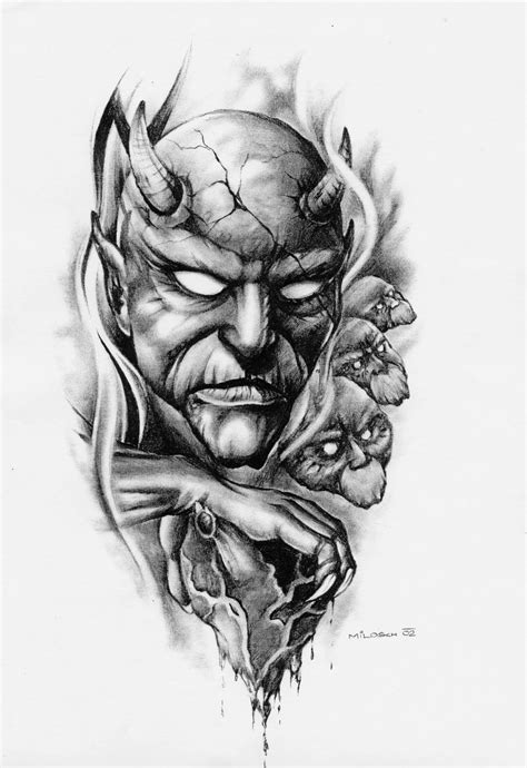 21 Best Evil Tattoo Stencils Images On Pinterest Evil Tattoos Demon