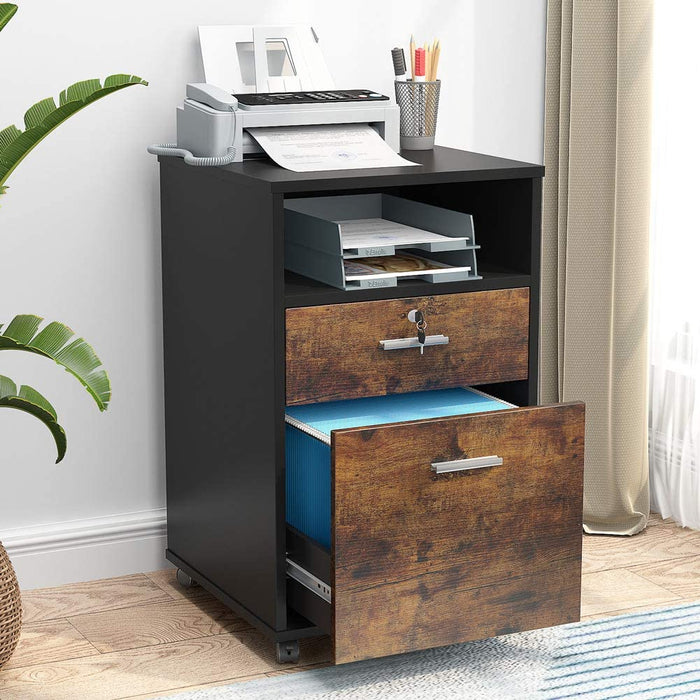 3 Drawer Mobile Filing Cabinet With Open Storage Shelf Bed Bath