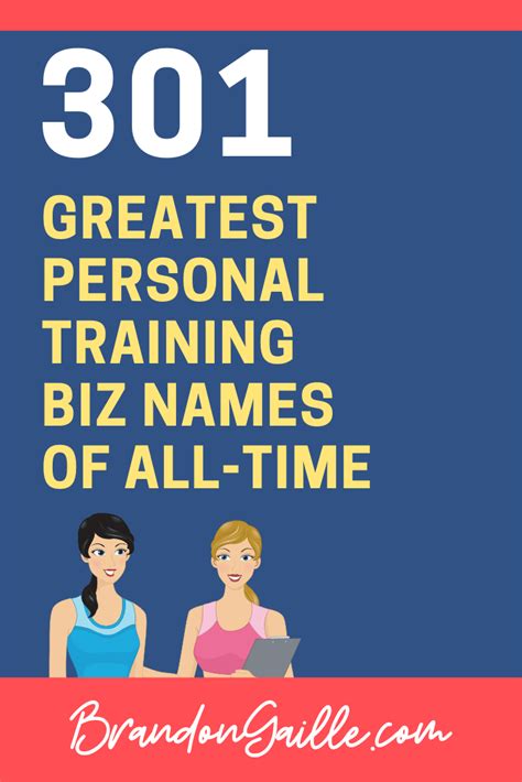 301 Catchy Personal Training Business Names Brandongaille Com