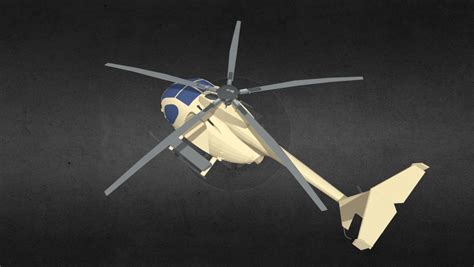 3D Model Mh 6 Helicopter Vr Ar Low Poly Cgtrader