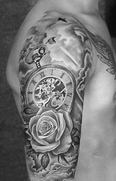 40 Best Clock Tattoos For Men Meaning The Trend Spotter