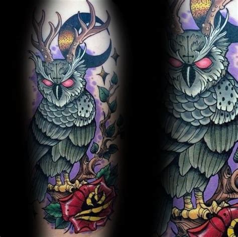 40 Neo Traditional Owl Tattoo Ideas For Men Bird Designs