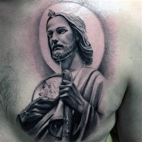 40 Religious Jesus Chest Tattoo Designs For Men