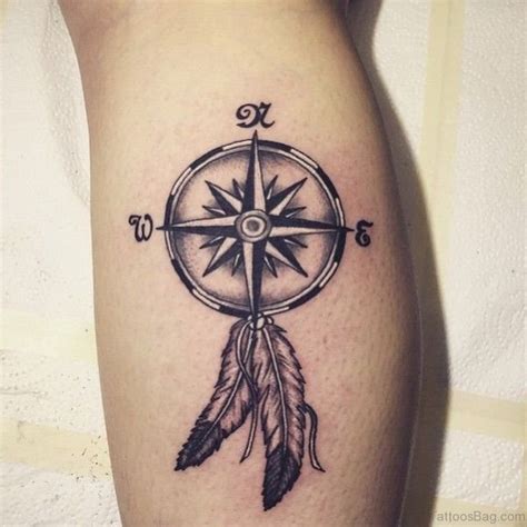 41 Stylish Compass Tattoos For Leg