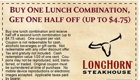 44 Coupon Codes For Longhorn Steakhouse