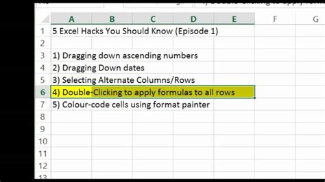 5 Excel Hacks You Need To Know 8 Youtube