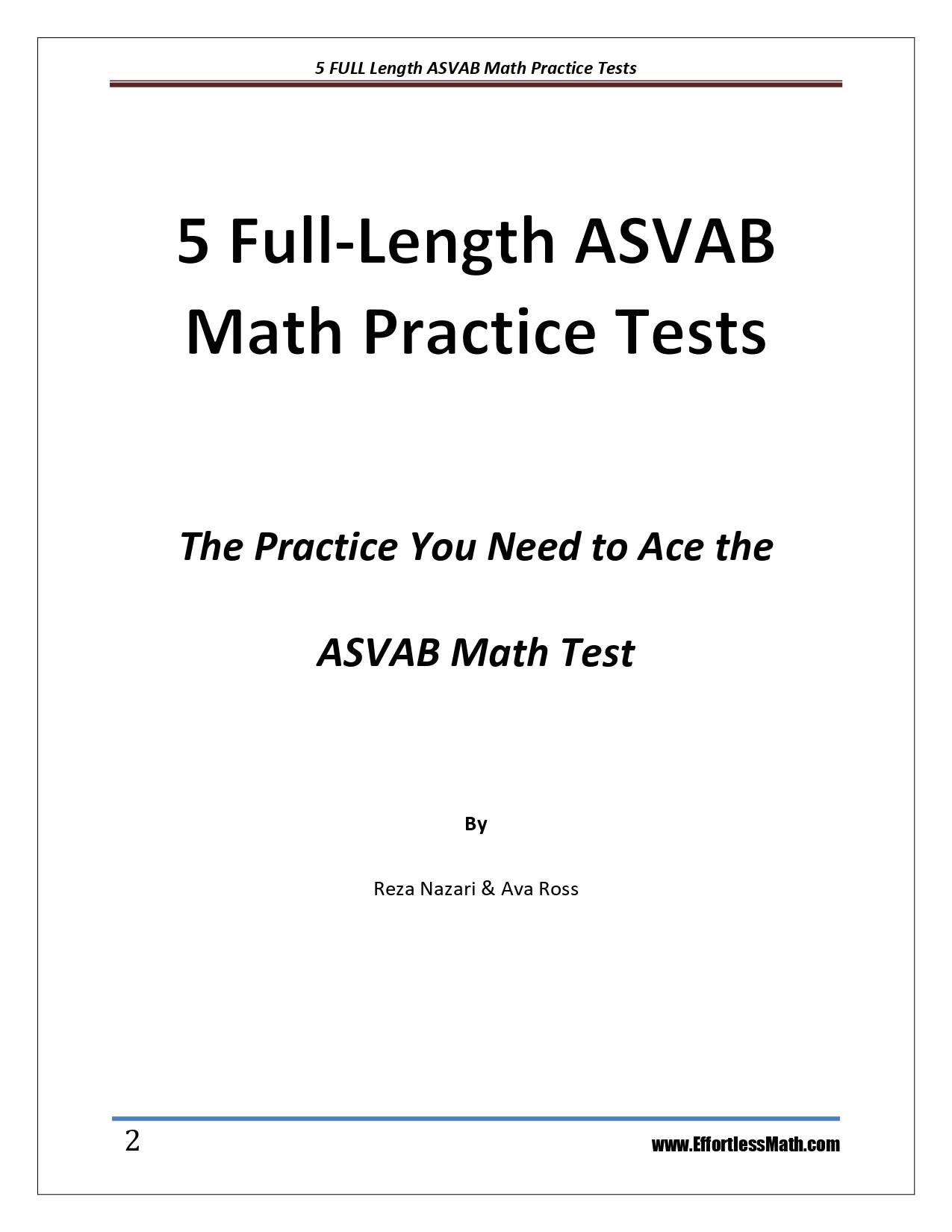 5 Full Length Asvab Math Practice Tests The Practice You Need To Ace