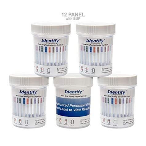 5 Pack Identify Diagnostics 12 Panel Drug Test Cup With Bup