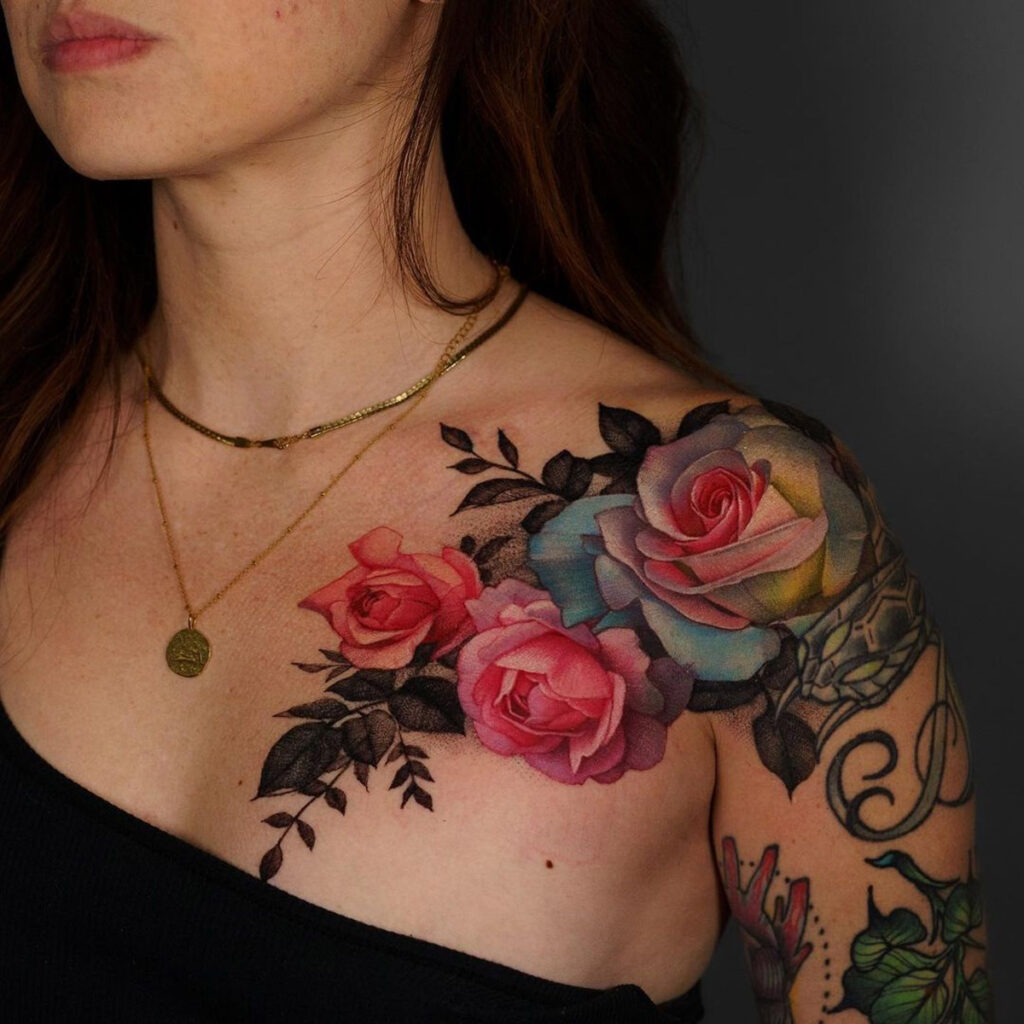 50 Beautiful Rose Tattoo Ideas Tattoos Rose Shoulder Tattoo