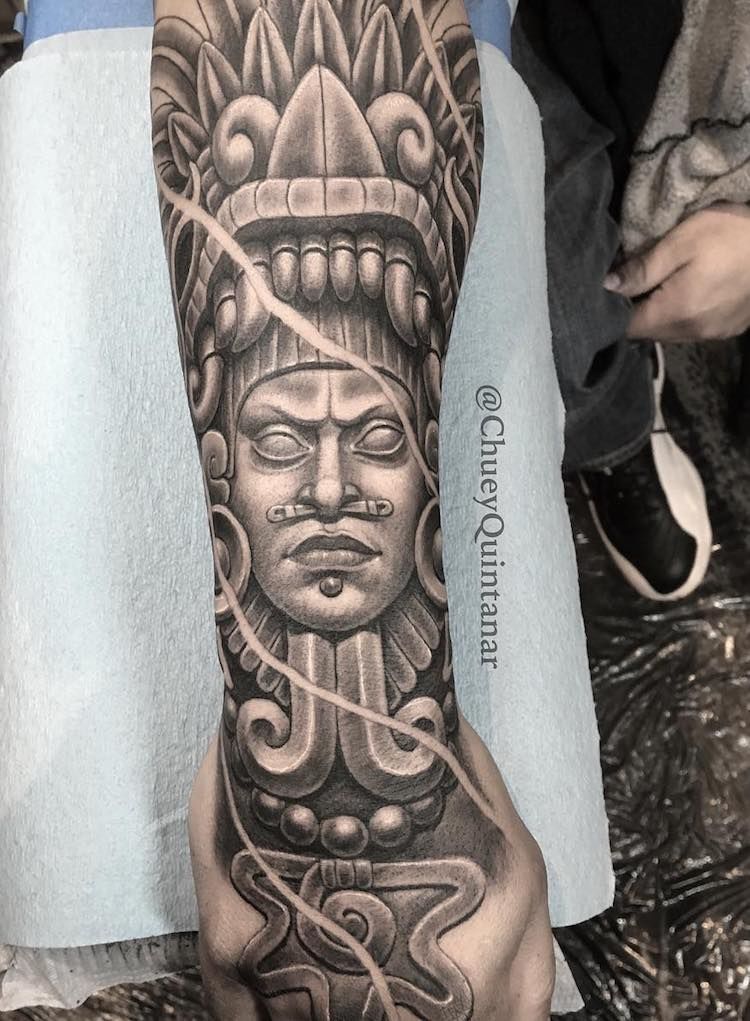 50 Of The Best Aztec Tattoos Tattoo Insider Aztec Tattoo Mayan