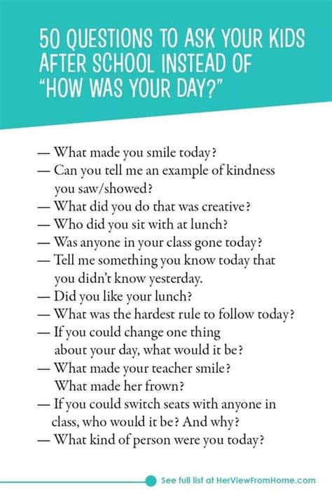 50 Questions To Ask Elementary Kids To Check In