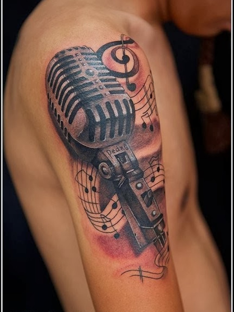 54 Attractive Music Tattoos For Shoulder