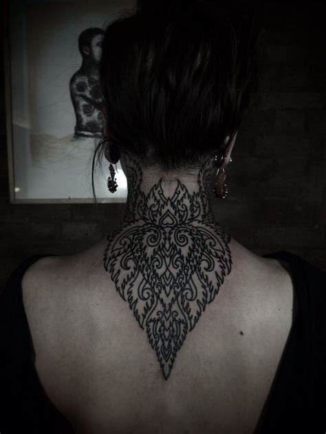 55 Attractive Back Of Neck Tattoo Designs For Creative Juice