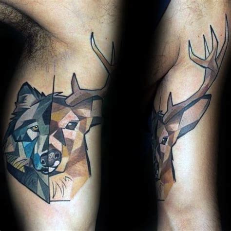 60 Geometric Animal Tattoo Designs For Men Cool Ink Ideas