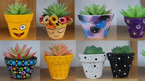 7 Small Flower Pot Decoration Ideas Home Decorating Ideas Handmade Youtube