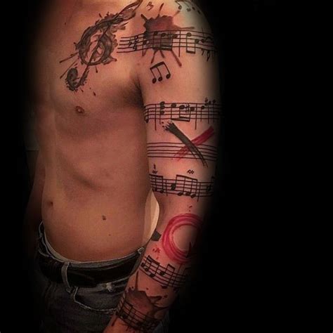 75 Music Note Tattoos For Men Auditory Ink Design Ideas Music Notes