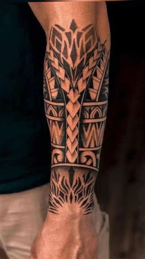 75 Tribal Arm Tattoos For Men Interwoven Line Design Ideas