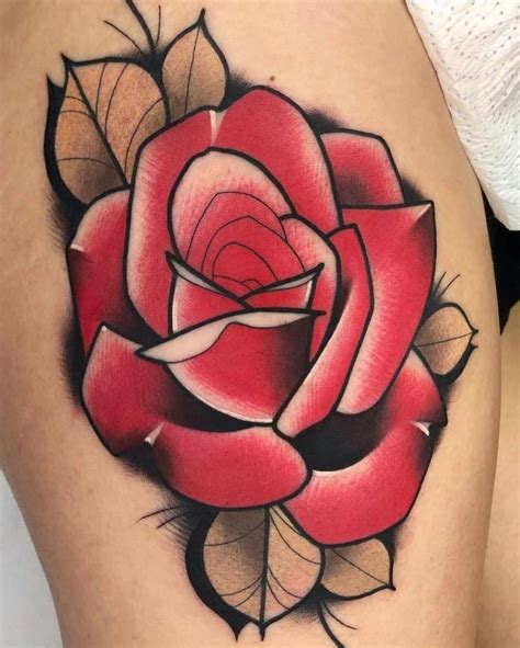 80 Neo Traditional Rose Tattoo Ideas