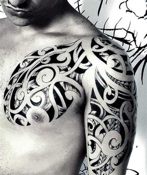 80 Tribal Shoulder Tattoos For Men Masculine Design Ideas