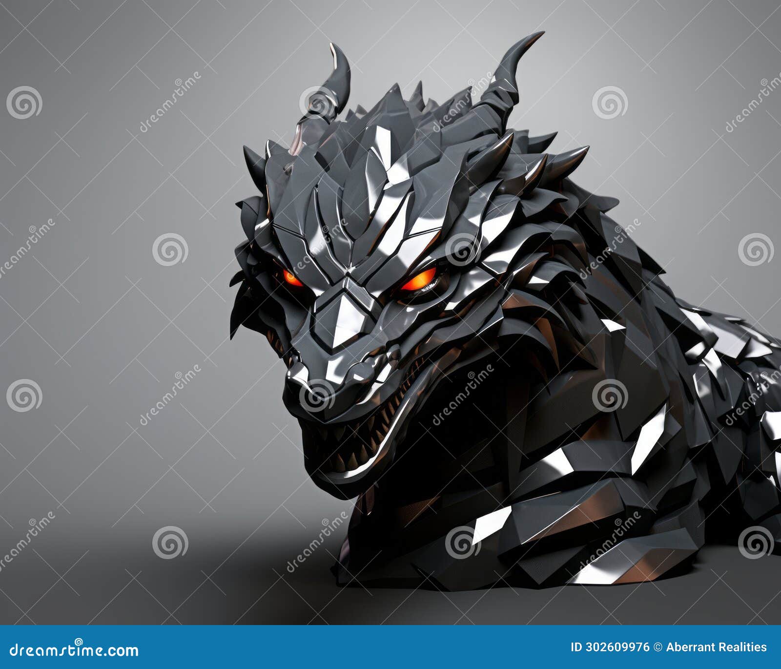 A Black And White Dragon With Red Eyes On It Amp 39 S Head Surrounded By Clouds