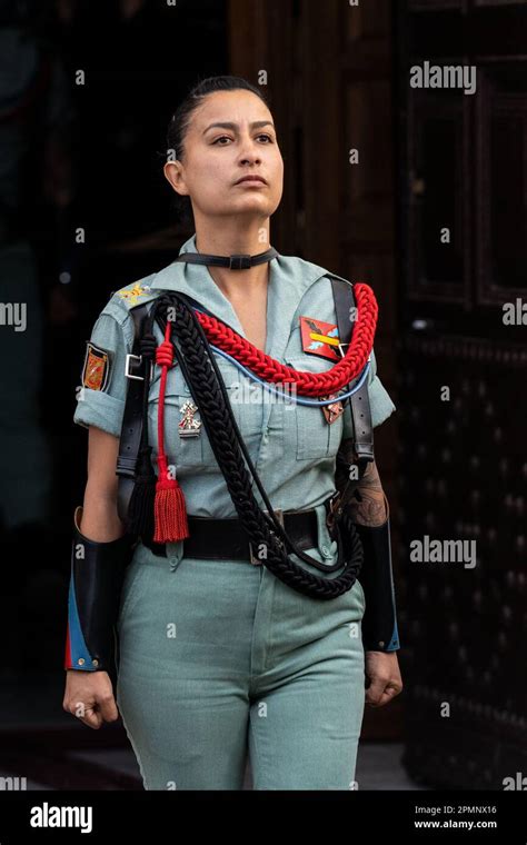 A Female Officer With The Spanish Foreign Legion Leads A Good Friday