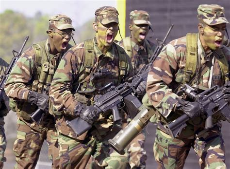 A U S Army Ranger Unit Goes Through Its Paces During A Demonstration