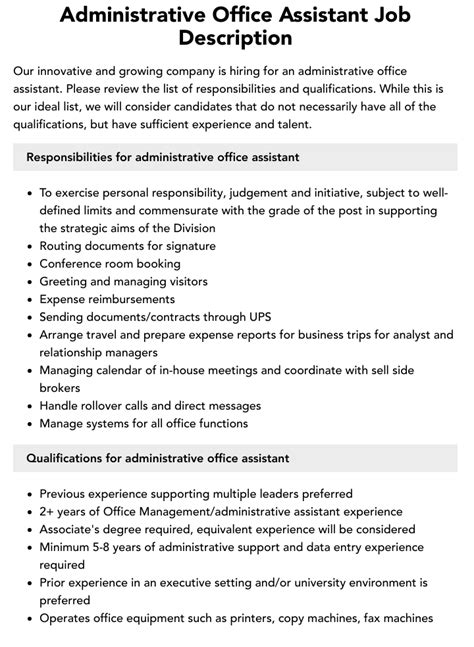 Administrative Assistant Job Description Updated For 2024