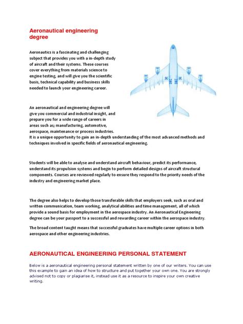 Aeronautical Engineering Personal Statement Aerospace Engineering