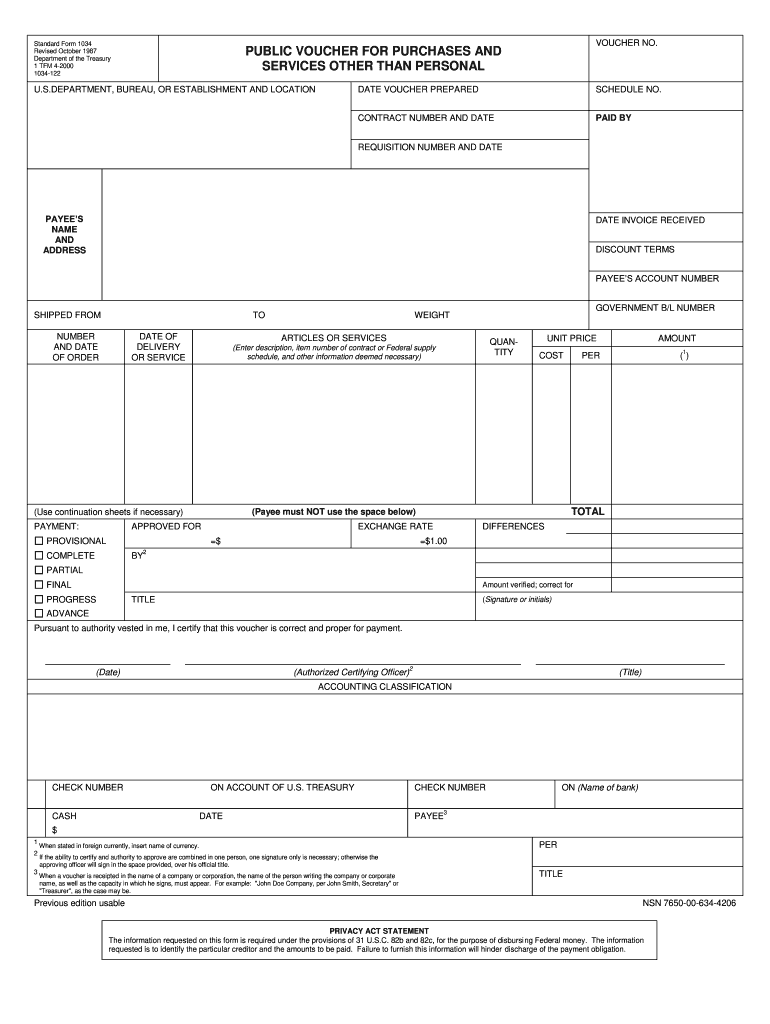 Af Form 1034 Fill Out Sign Online And Download Fillable Pdf