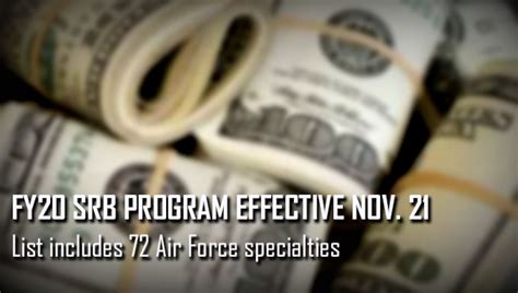 Af Releases Fy20 Selective Retention Bonus Program Air Force