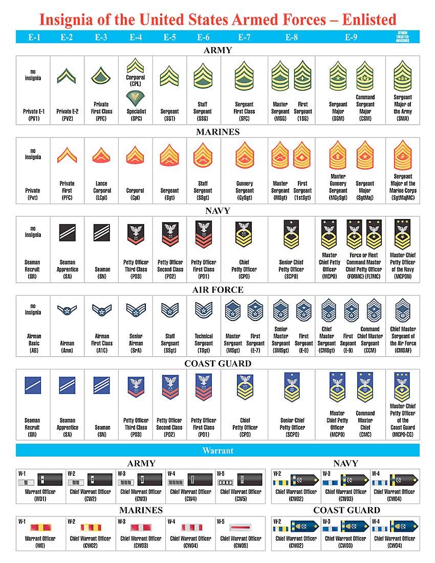 Air Force Rank Chart 7 Free Pdf Printables Printablee