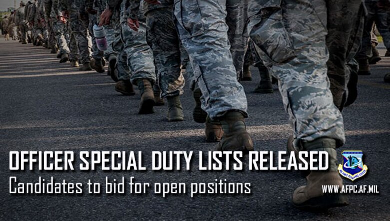 Air Force Releases Officer Instructor And Recruiting Special Duty