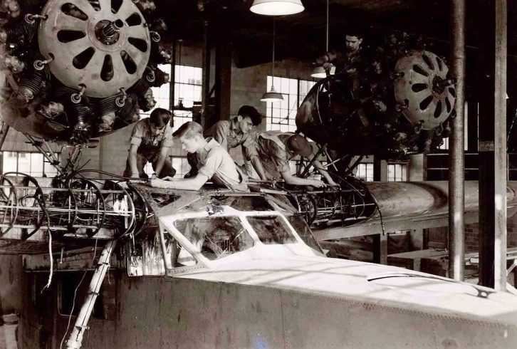 Airplane Mechanics During The 1940S At Mhs Milton Hershey School