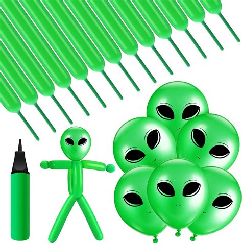 Amazon Com Wettarn 400 Pcs Alien Balloon Set Includes 100 Green Latex