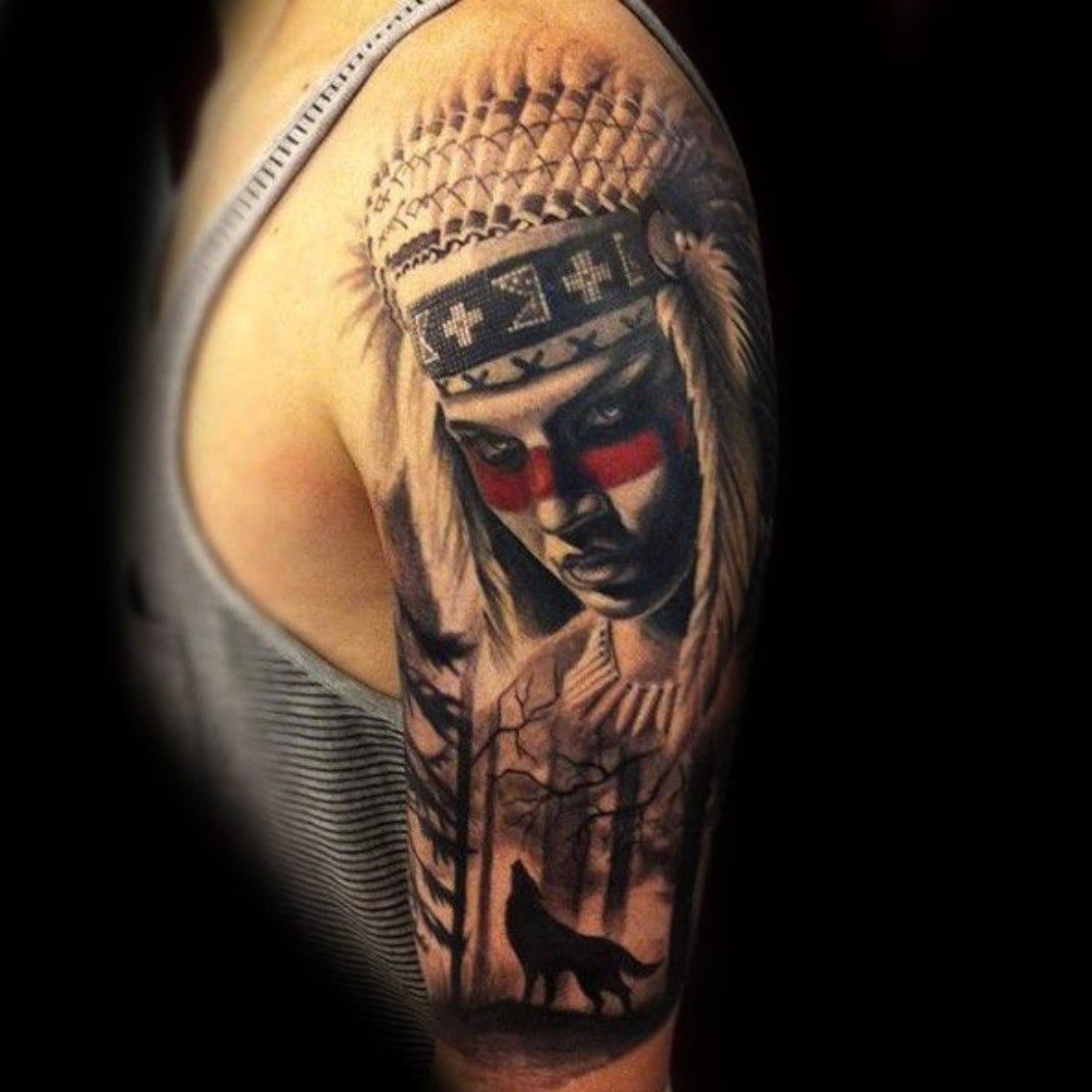 American Indian Sleeve Tattoos