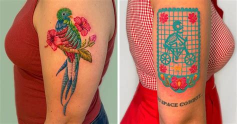 An Artist Creates Vibrant Embroidered Tattoos And They Re A Real Feast