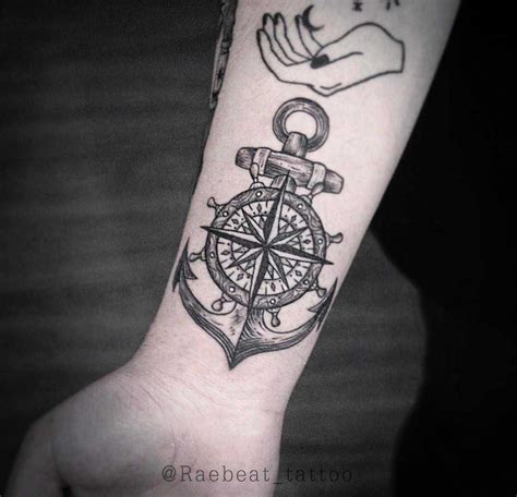 Anchor Compass Tattoo On The Wrist Tattoogrid Net