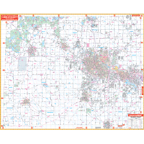 Ann Arbor Washtenaw Mi Wall Map By Kappa The Map Shop