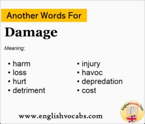 Another Word For Damage What Is Another Word Damage English Vocabs