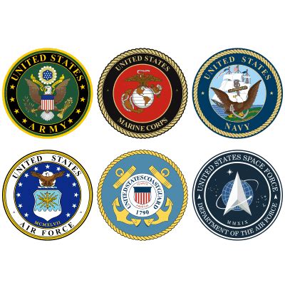 Armed Forces Seal Decal Bundle Army Navy Usmc Air Force Coast