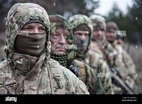 Army Elite Forces Tactical Soldiers Group Portrait Stock Image Image