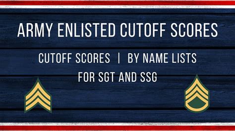 Army Enlistment Cut Scores