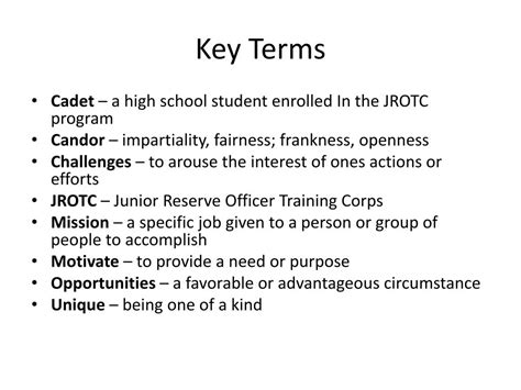 Army Jrotc Glossary