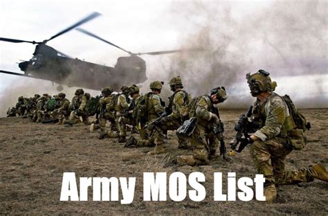 Army Mos List A List Of All Army Jobs Operation Military Kids